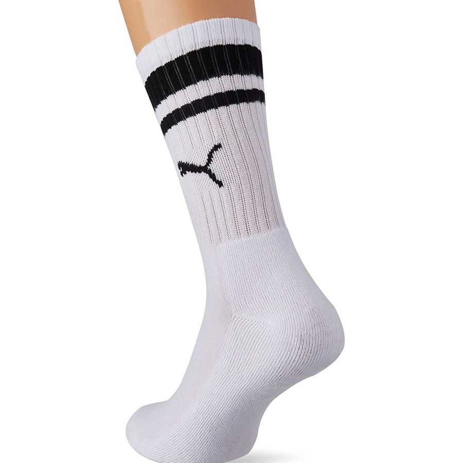 Men puma Socks | Puma - Unisex Adult Heritage Stripe Crew Socks (Pack Of 2) White