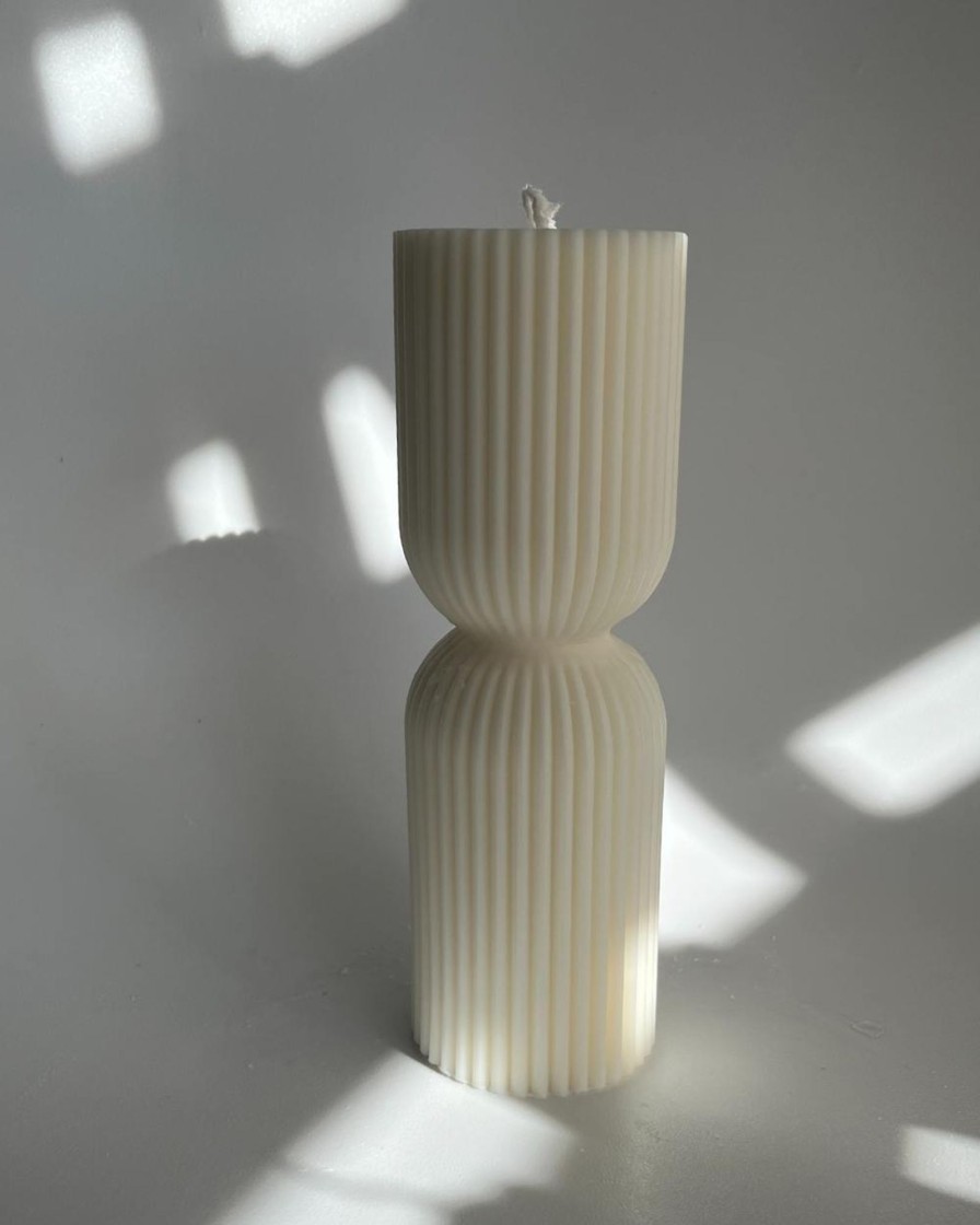 Home aaram lux | Striped Column Candle | Decorative Candle | Aaram Lux N/A