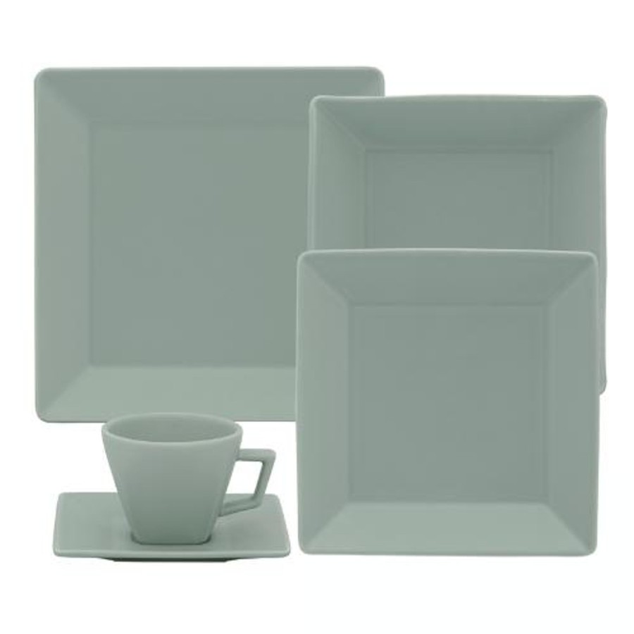 Home oxford | Oxford Quartier Mint 20 Pieces Dinnerware Set Service For 4 - Satin Effect Light Green