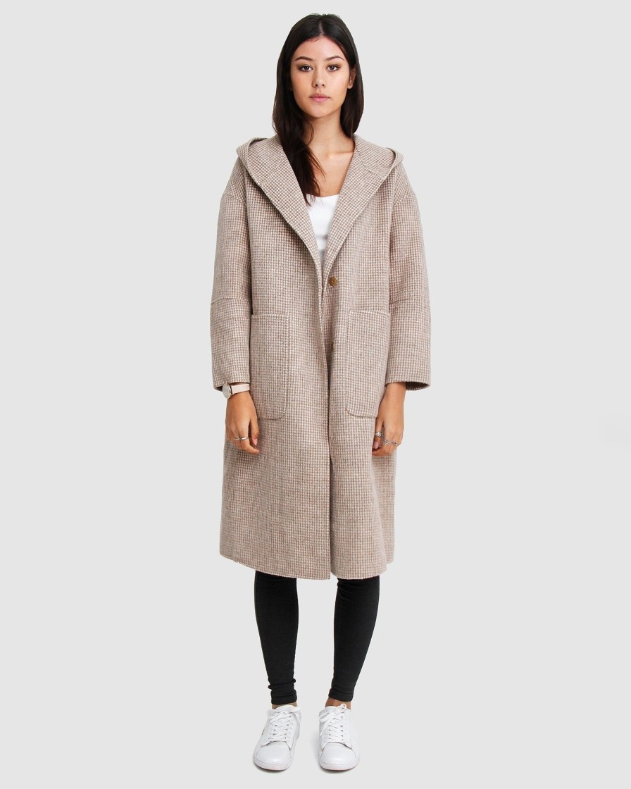 Women belle & bloom Coats & Jackets | Belle & Bloom Walk This Way Wool Blend Oversized Coat Medium Beige