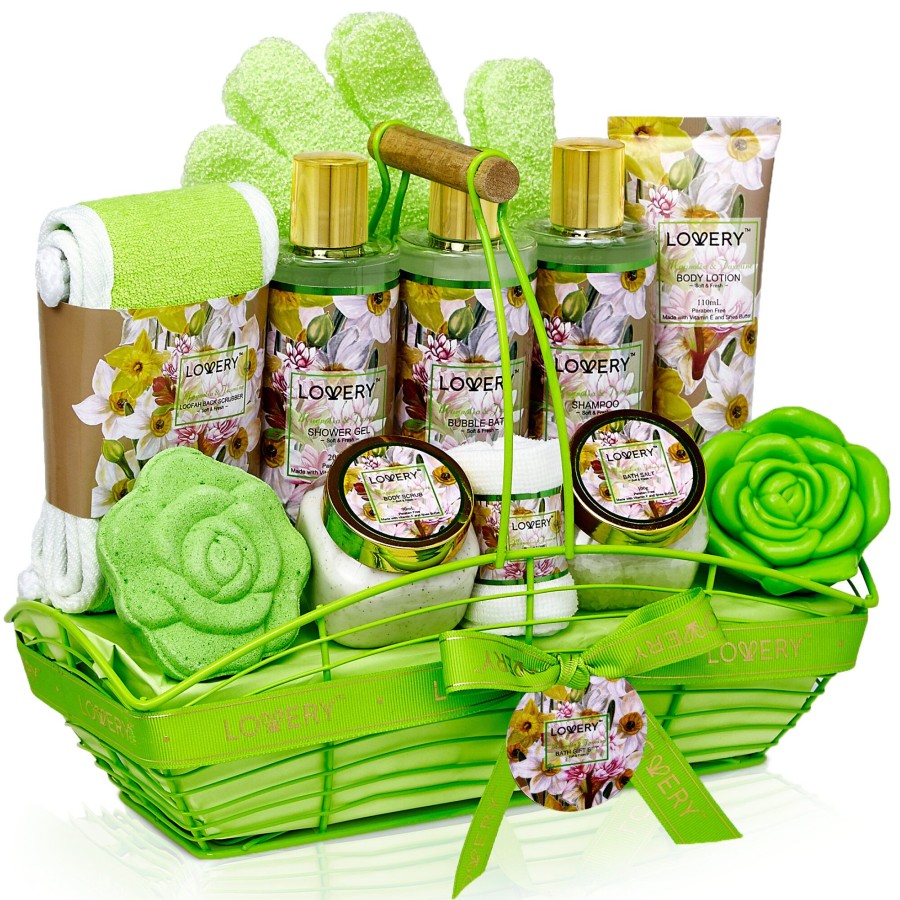 Women lovery | Lovery Home Spa Gift Baskets - Magnolia & Jasmine Scent - 13Pc Set Multicolor