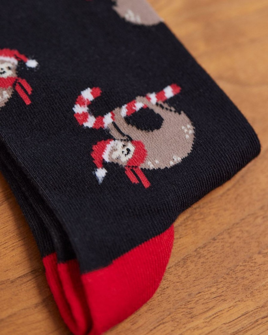 Men r.w. & co. Socks | Christmas Sloth Socks Black