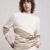 Men r.w. & co. Sweaters & Cardigans | Mock-Neck Sweater With Intarsia Landscape Marshmallow