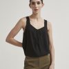 Women r.w. & co. Blouses & Shirts | Silky Crepe Square-Neck Cami Black