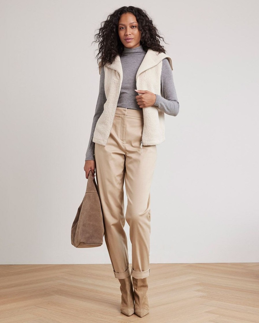 Women r.w. & co. Pants | Tapered-Leg High-Rise Chino Pant With Cuffs Sesame -