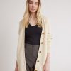 Women r.w. & co. Sweaters & Cardigans | Long-Sleeve Buttoned-Down Boucle Cardigan Cream-