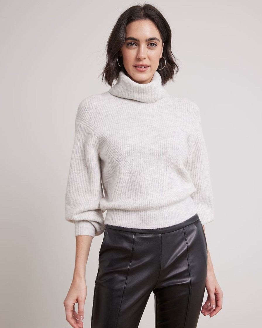 Women r.w. & co. Sweaters & Cardigans | Merino-Blend Turtleneck Sweater SmoNew Grey Mix