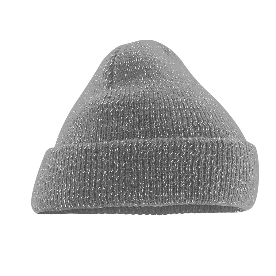 Men beechfield Scarves, Gloves & Hats | Beechfield - Unisex Adult Reflective Beanie Medium Grey