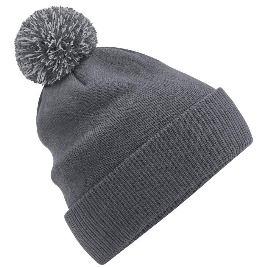 Men beechfield Scarves, Gloves & Hats | Beechfield - Snowstar Two Tone Recycled Beanie Dark Grey