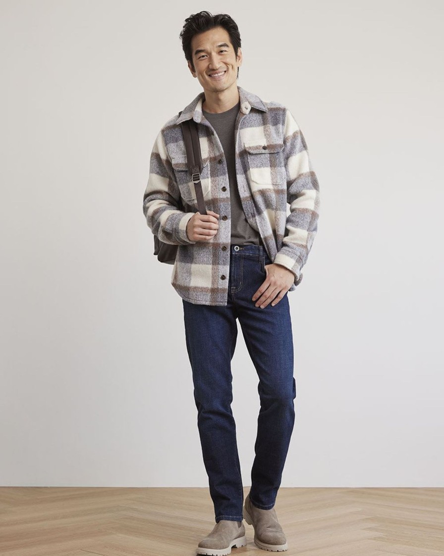 Men r.w. & co. Shirts | Plaid Twill Overshirt Off White