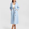 Women belle & bloom Coats & Jackets | Belle & Bloom Tainted Love Longline Coat Light Blue