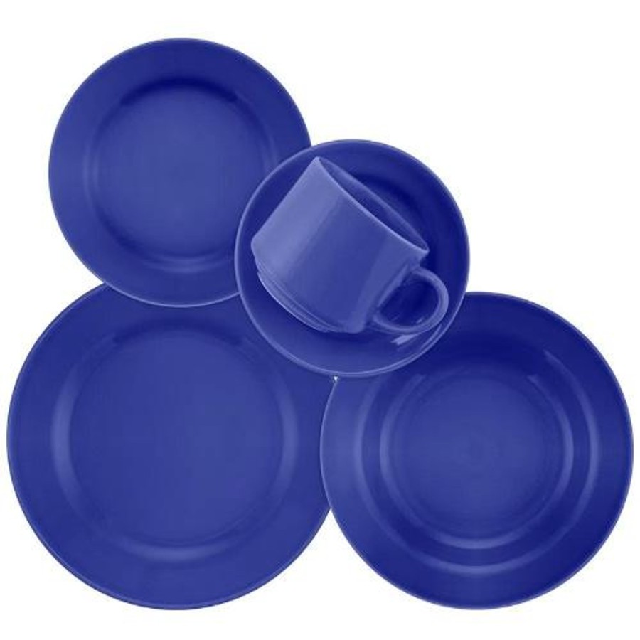 Home oxford | Donna Blue 20 Pieces Dinnerware Set Service For 4 Medium Blue