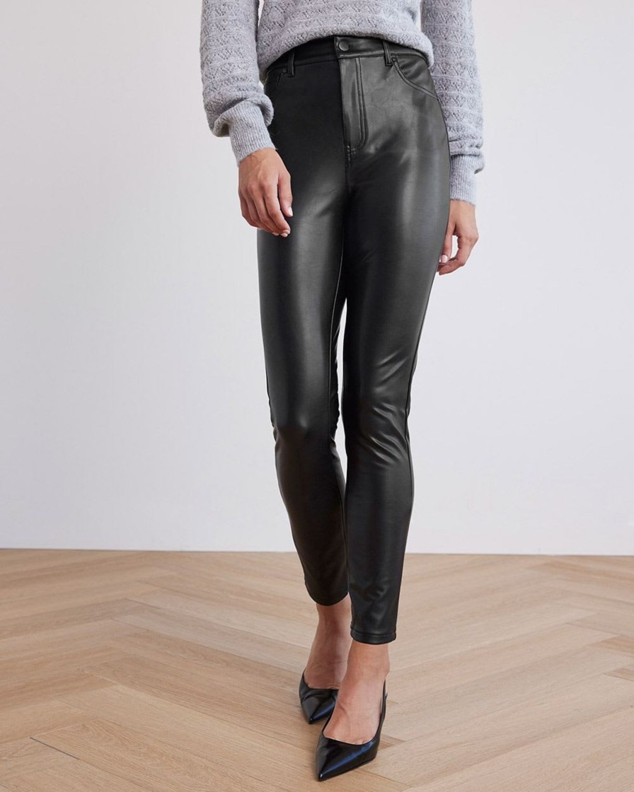 Women r.w. & co. Pants | High-Rise Faux Leather Skinny Pant Black