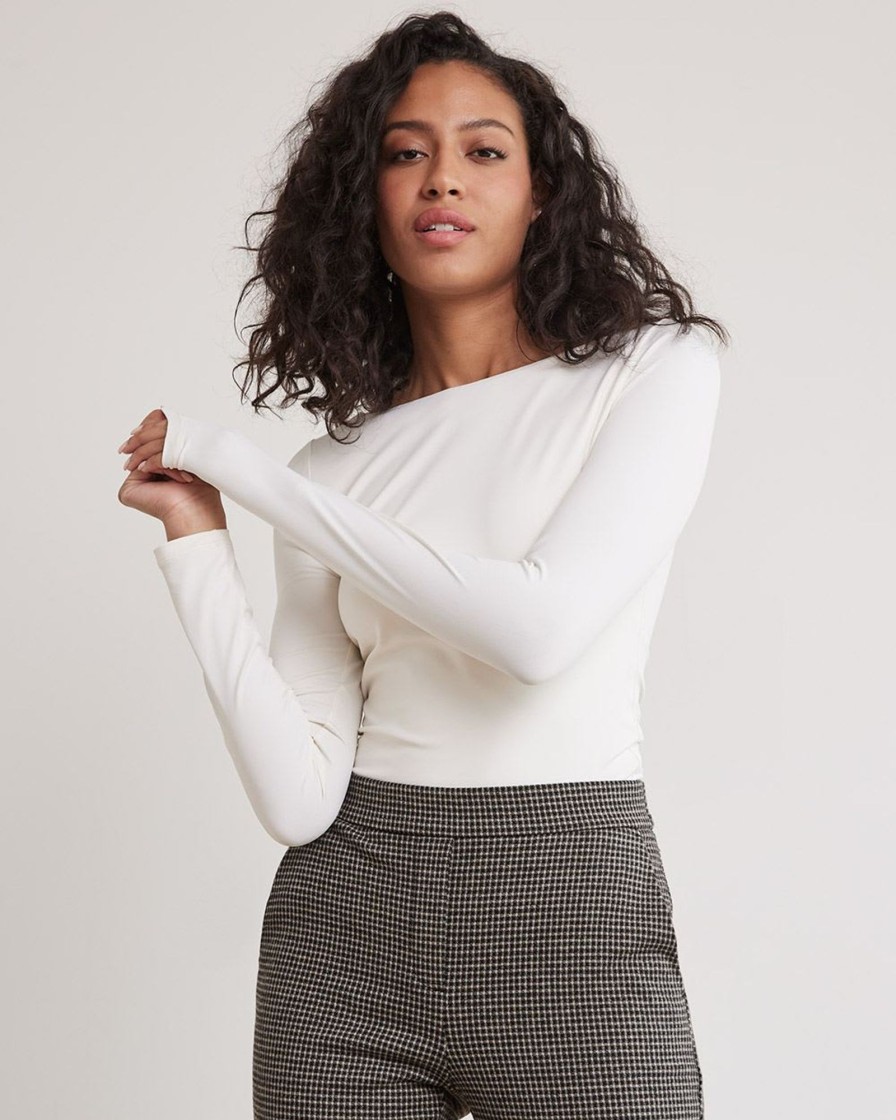 Women r.w. & co. Tops | Long-Sleeve Boat-Neck Top Coconut Milk