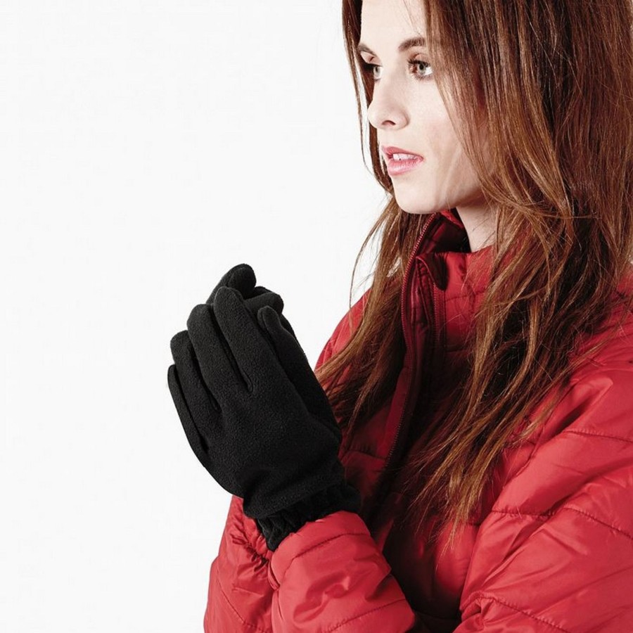 Men beechfield Scarves, Gloves & Hats | Beechfield - Unisex Suprafleece Anti-Pilling Alpine Winter Gloves Black