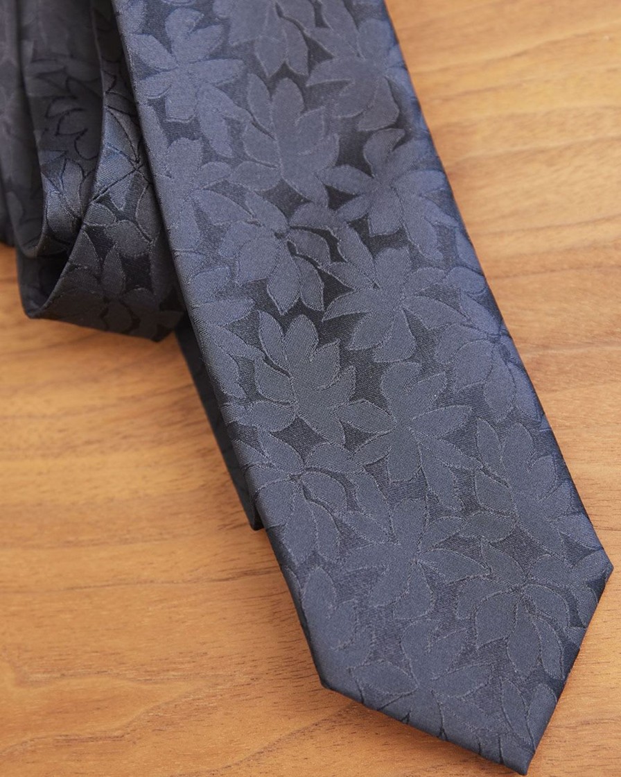 Men r.w. & co. Ties & Bow Ties | Celebration Regular Tie With Floral Pattern Black