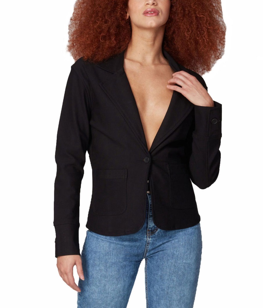 Women lola jeans Coats & Jackets | Lola Jeans Gia-Jblk Ponte Blazer Black