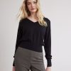 Women r.w. & co. Sweaters & Cardigans | Long-Sleeve V-Neck Sweater Black