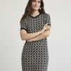 Women r.w. & co. Dresses & Jumpsuits | Elbow-Sleeve Sweater Dress With Crew Neckline Black Multi