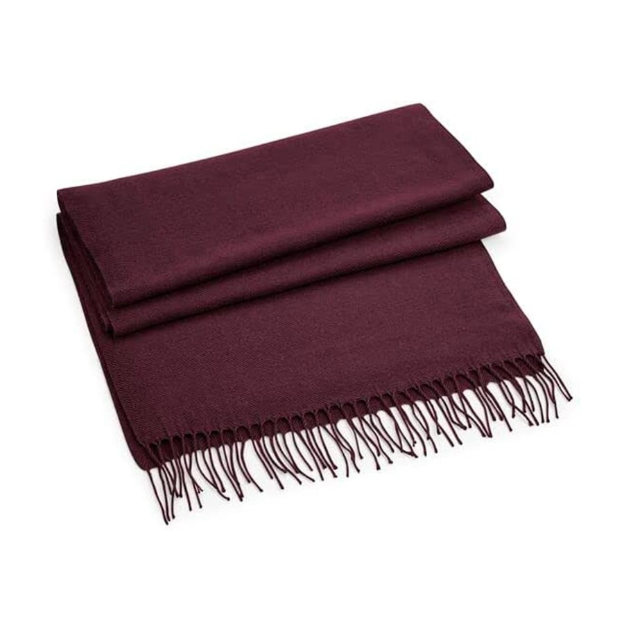 Men beechfield Scarves, Gloves & Hats | Beechfield - Unisex Classic Woven Oversized Scarf Dark Red