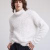 Men r.w. & co. Sweaters & Cardigans | Gender-Neutral Turtleneck Sweater With Metallic Fibres Off White