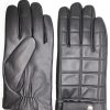 Men club rochelier Scarves, Gloves & Hats | Cr Men'S - Leather Geometric Quilted Glove Black