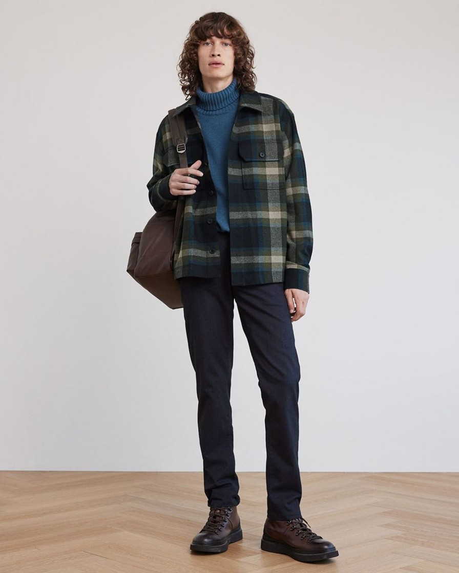 Men r.w. & co. Shirts | Plaid Shacket With Chest Pockets Black