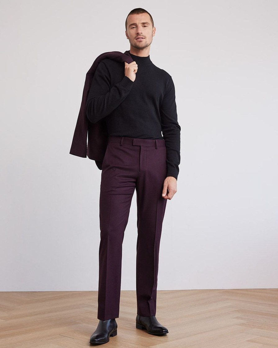 Men r.w. & co. Pants | Tailored-Fit Brushed Suit Pant Deep Mahogany Red