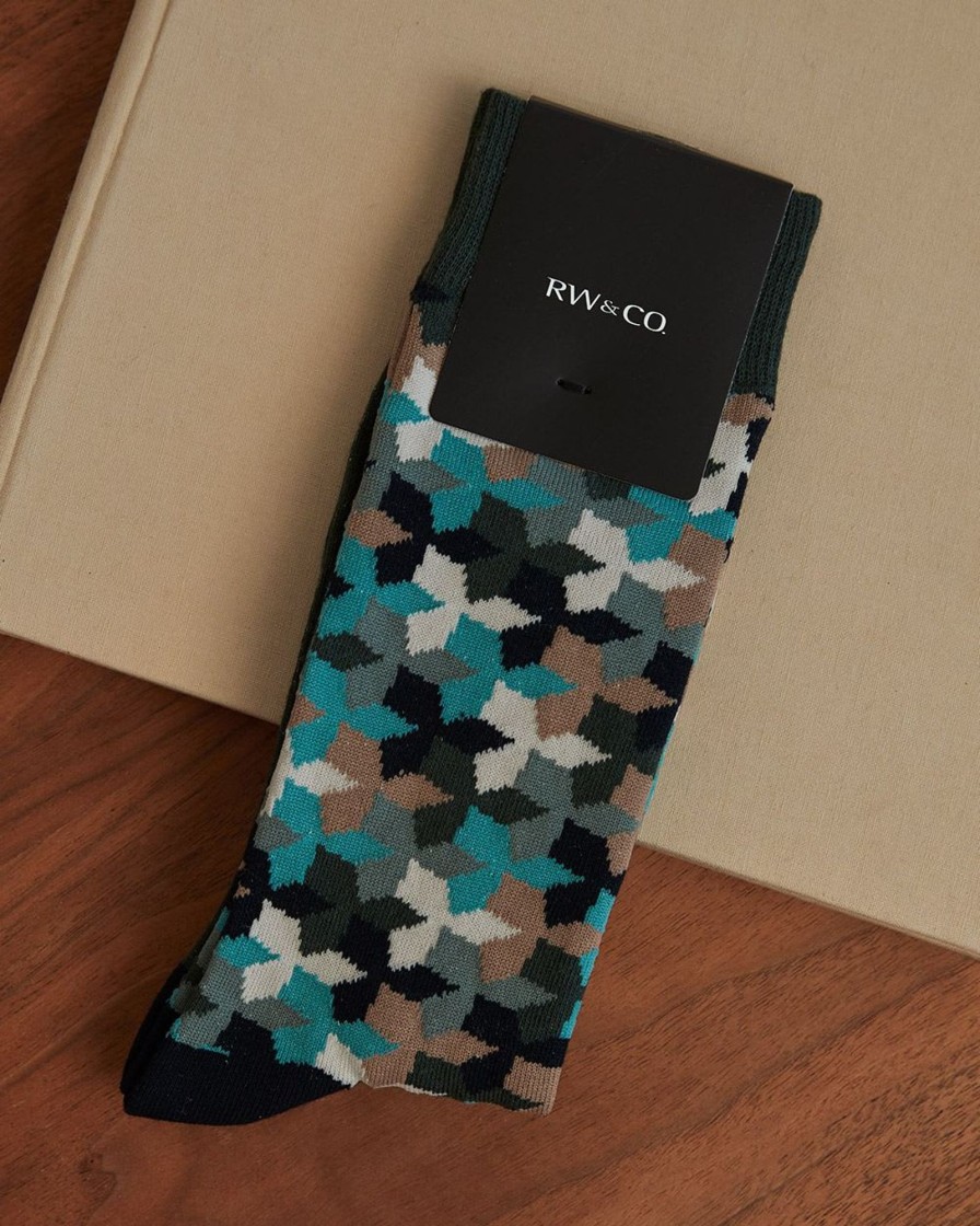 Men r.w. & co. Socks | Geometric Forms Socks Total Eclipse