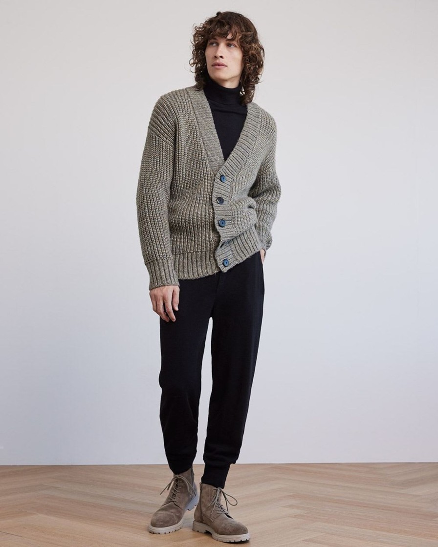 Men r.w. & co. Sweaters & Cardigans | Gender-Neutral Cardigan With Metallic Fibres Taupe