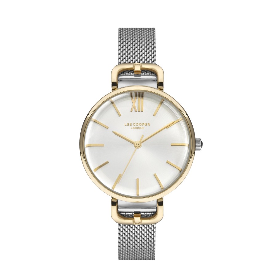 Women lee cooper Watches | Lee Cooper-Women'S Silver 35Mm Watch W/Silver Dial Gold