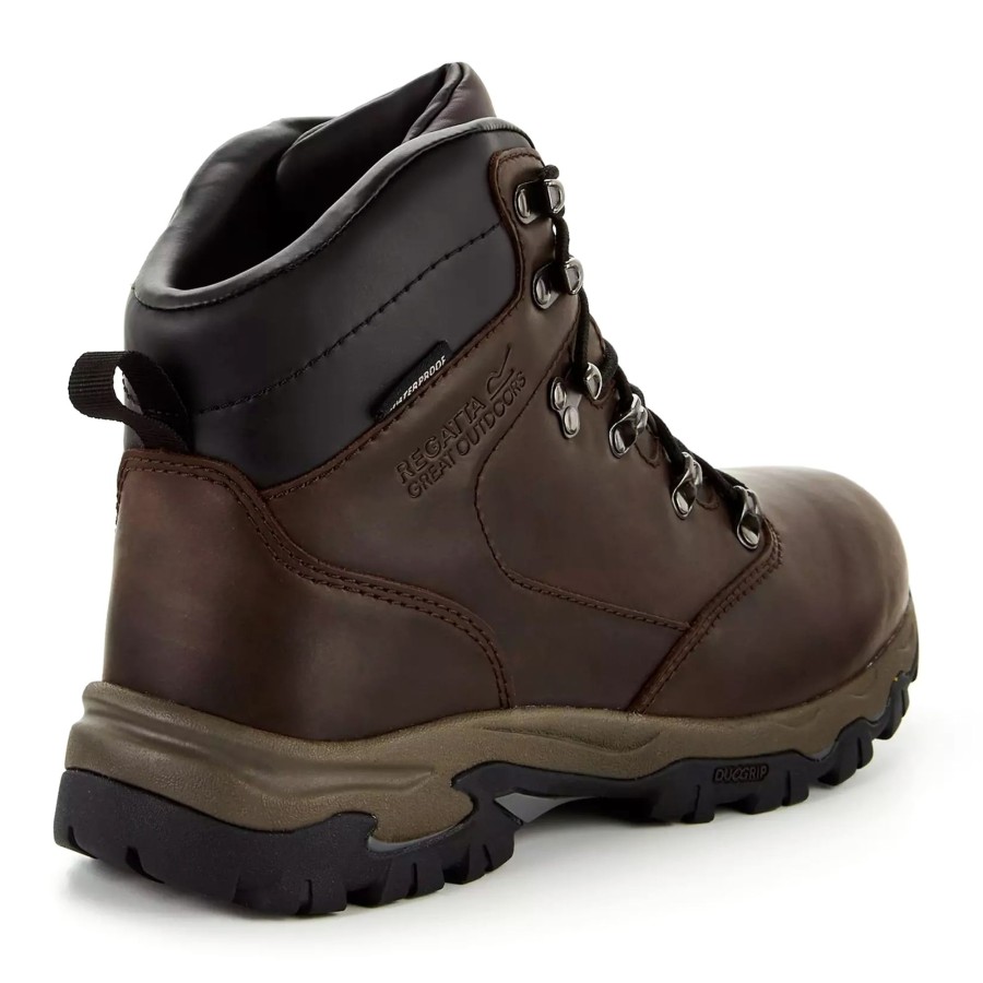 Men regatta Shoes | Regatta - Mens Tebay Waterproof Leather Walking Boots Dark Brown