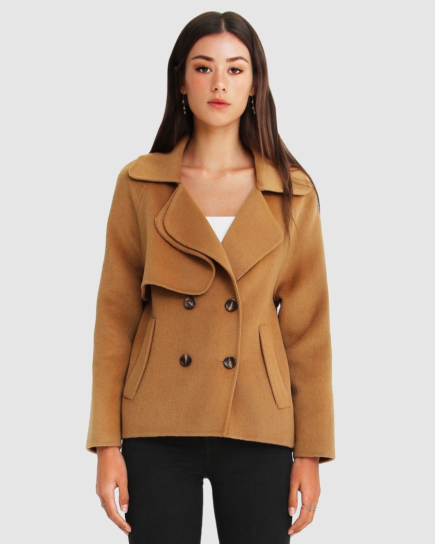 Women belle & bloom Coats & Jackets | Belle & Bloom I'M Yours Wool Blend Peacoat Medium Brown