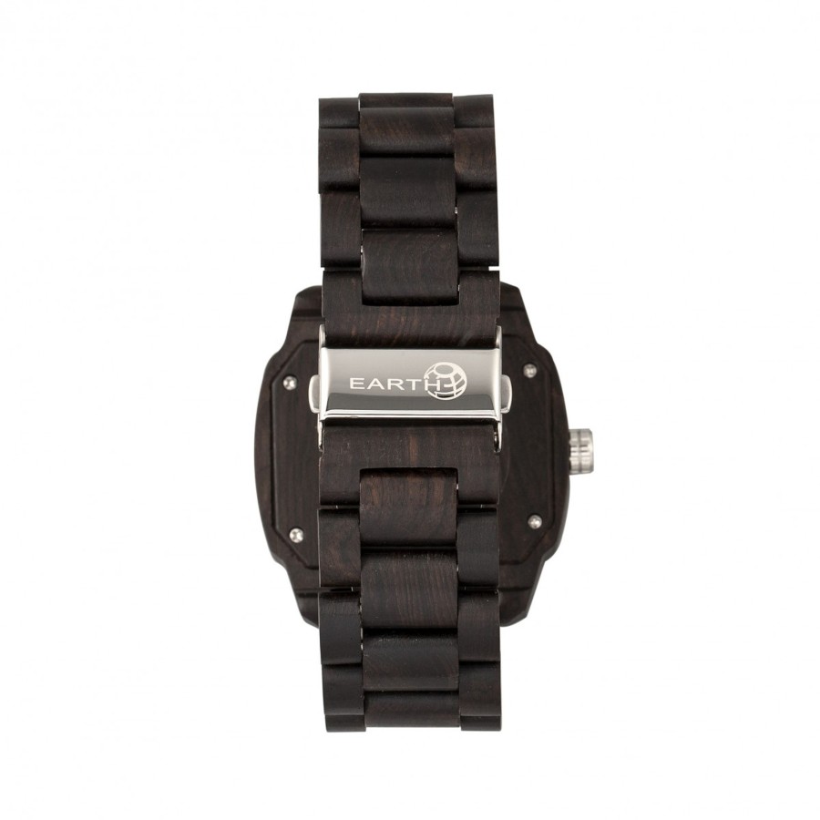 Women earth wood Watches | Earth Wood - Scaly Bracelet Watch W/Date - Olive Dark Brown