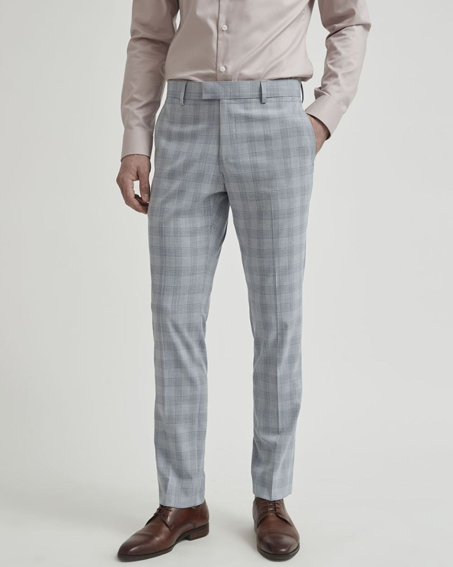 Men r.w. & co. Suits | Slim Fit Checkered Grey Suit Pant Flint Gray