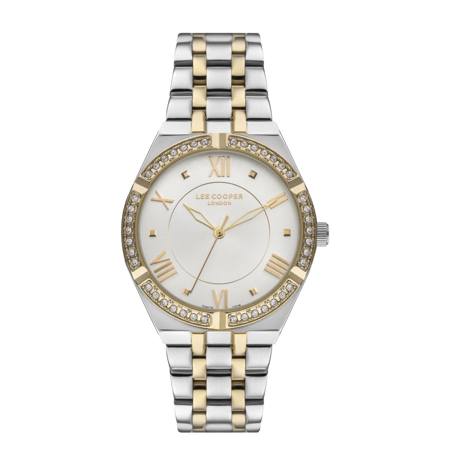 Women lee cooper Watches | Lee Cooper-Women'S Yellow Gold 36Mm Watch W/White Dial Silver