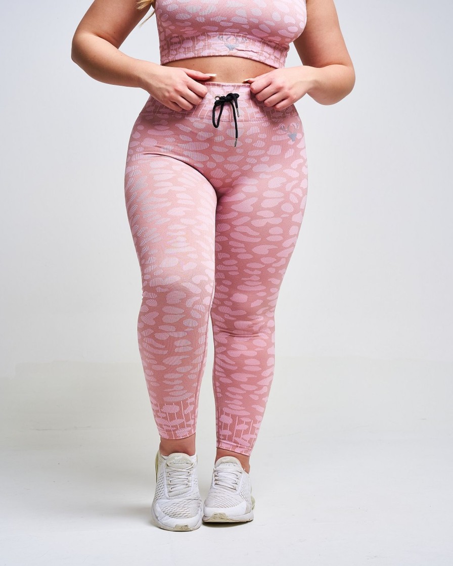 Women twill active Active Bottoms | Twill Active - Mystique Recycled Leopard Legging - Mink Dark Pink