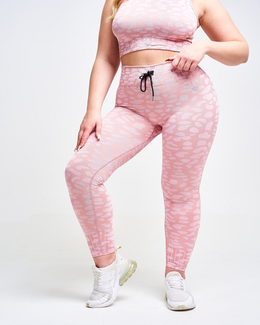 Women twill active Active Bottoms | Twill Active - Mystique Recycled Leopard Legging - Mink Dark Pink