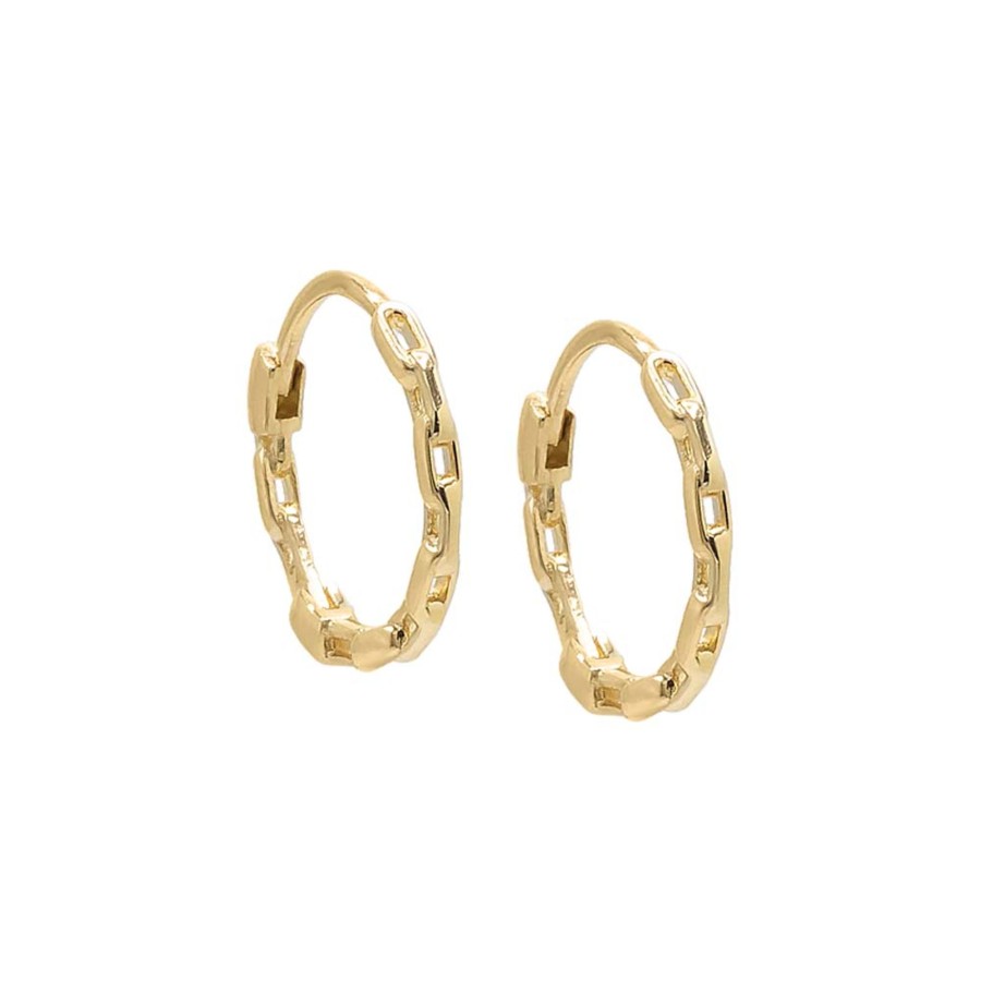 Women by adina eden Jewelry | By Adina Eden -Solid Chain Link Huggie Earring 14K - 14K Gold