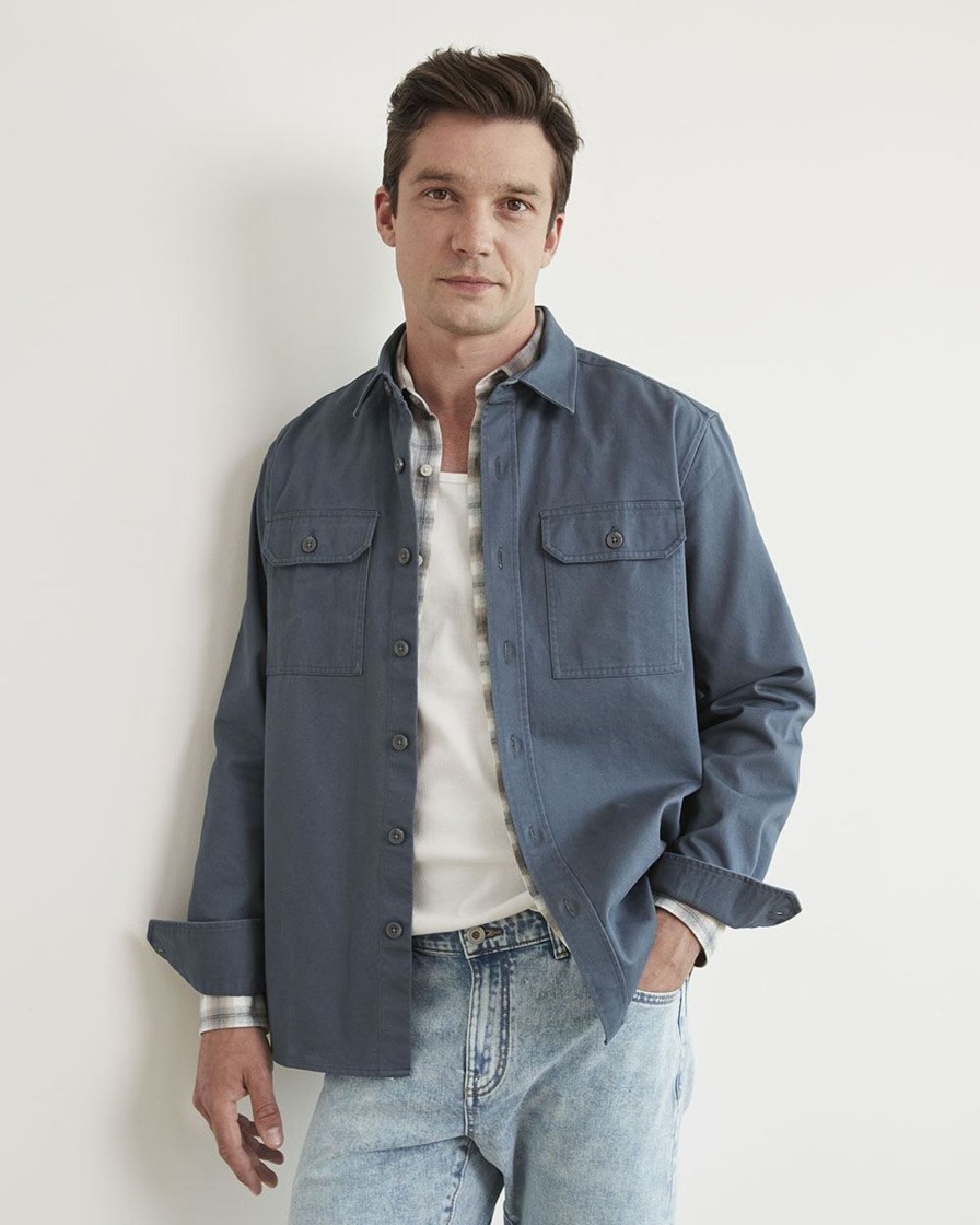 Men r.w. & co. Shirts | Casual Twill Overshirt New Jeans