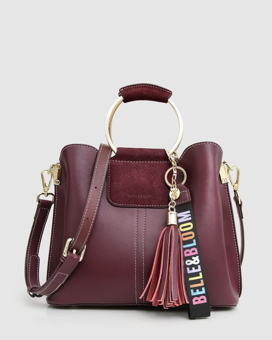 Women belle & bloom Bags | Belle & Bloom Twilight Leather Cross Body Bag Dark Red