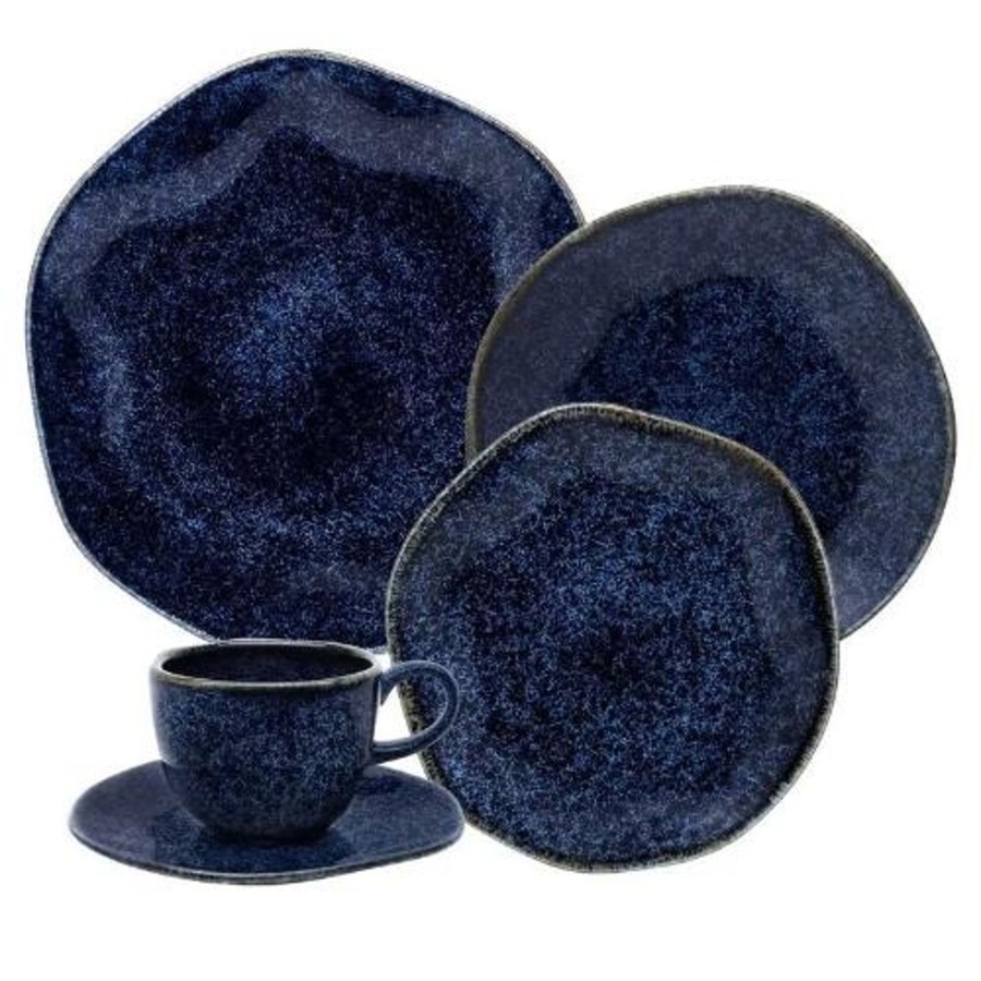 Home oxford | Oxford Ryo Sapphire 20 Pieces Dinnerware Set Service For 4 Dark Blue