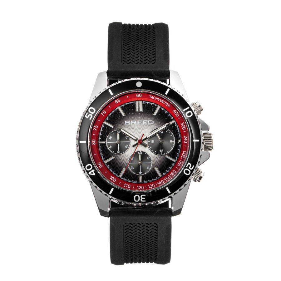 Men breed Watches | Breed - Tempo Chronograph Strap Watch /Red Black