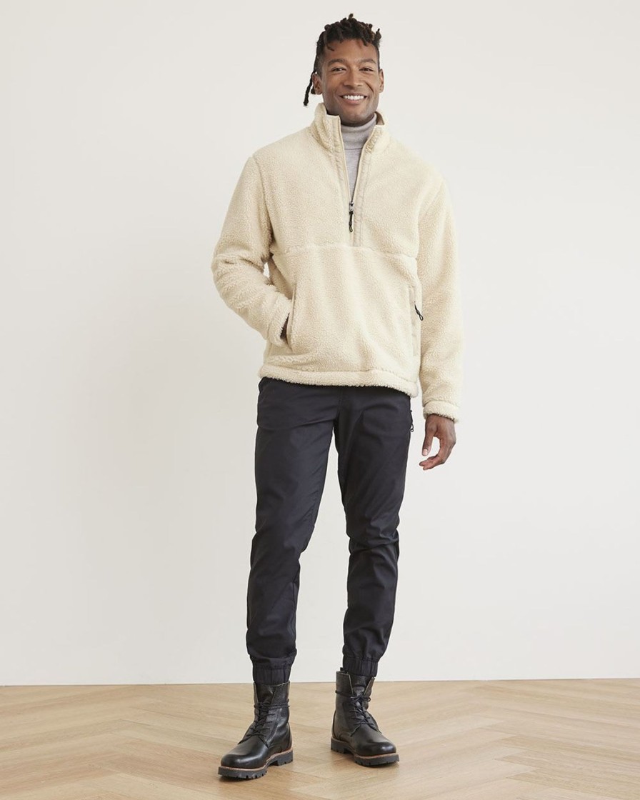 Men r.w. & co. Sweaters & Cardigans | Long-Sleeve Half-Zip Mock-Neck Sherpa Pullover Honey Cream