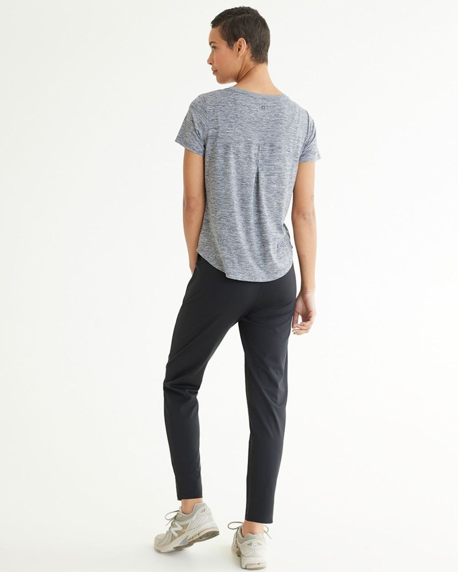 Women hyba Hyba Activewear | Short-Sleeve Crew-Neck Tee - Dry Lux Hyba Essentials Grey Mix 2