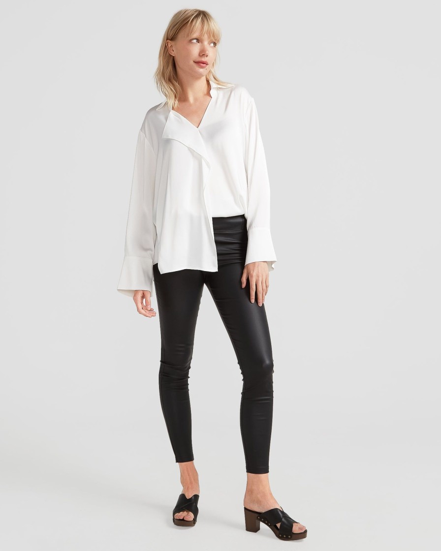 Women belle & bloom Blouses & Shirts | Belle & Bloom Gemini Waterfall Shirt White