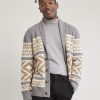 Men r.w. & co. Sweaters & Cardigans | Shawl-Collar Cardigan With Fair-Isle Pattern Medium Grey -