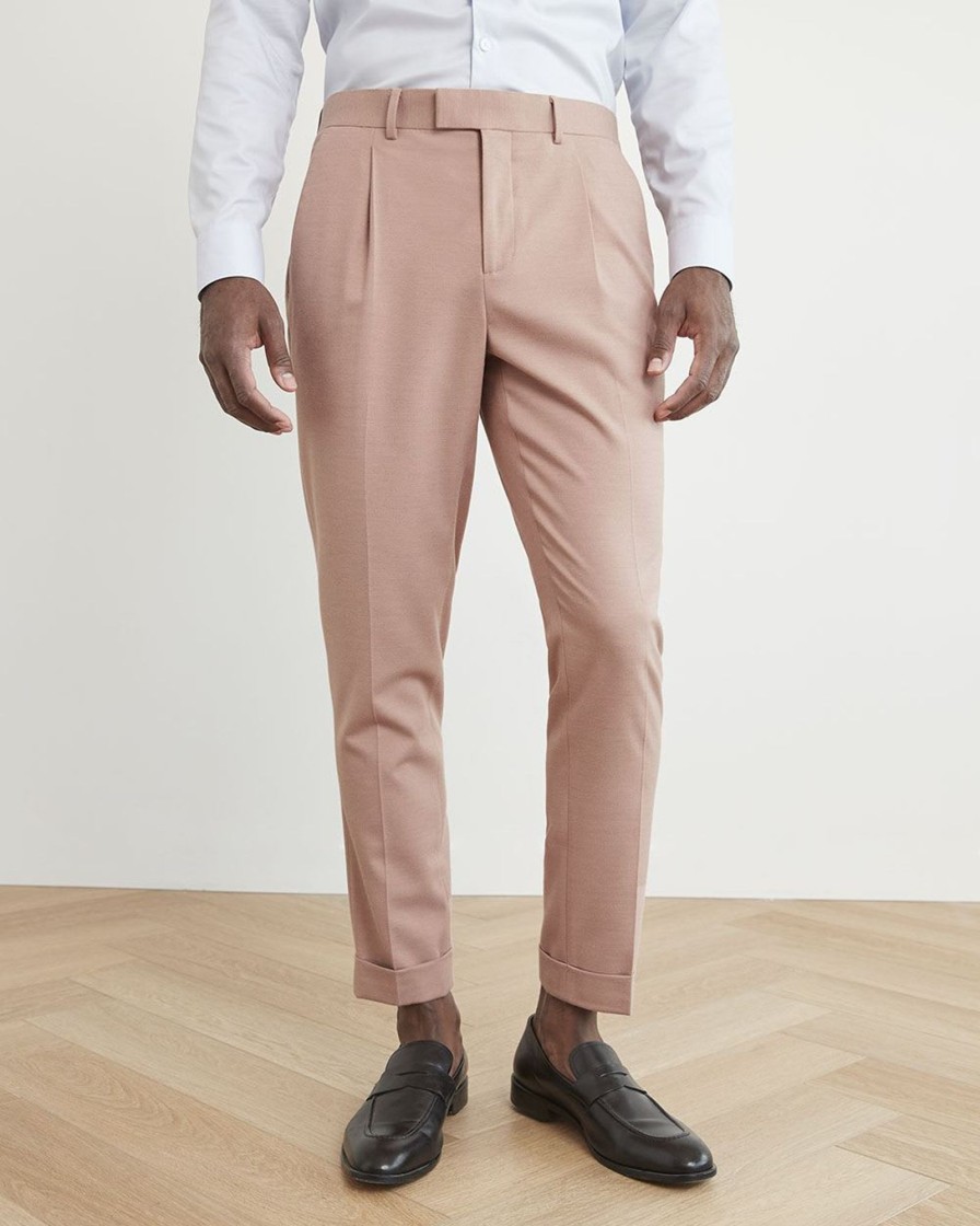 Men r.w. & co. Pants | Pink Pleated Tapered-Leg Suit Pant Ash Rose