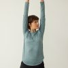 Women hyba Hyba Activewear | Long-Sleeve Crew-Neck Tee - Dry Lux Hyba Essentials Orion Blue